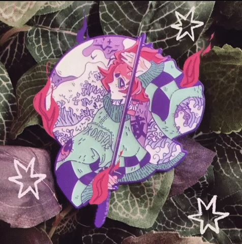 (CLEARANCE) Vaporwave My sister turned into a demon I’m mad Boi Half Body pin